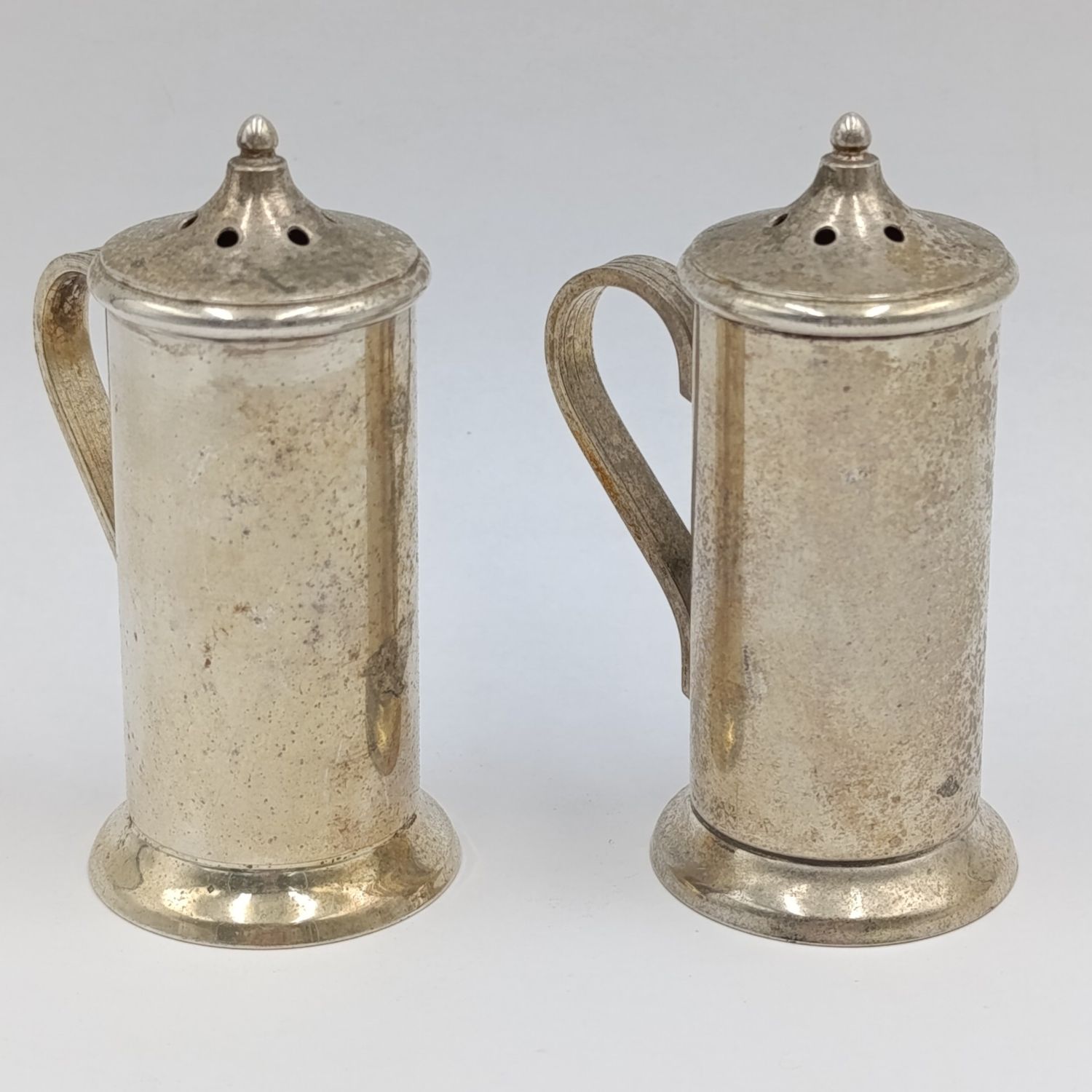 Pair of Italian vintage silverplated salt and pepper shakers - still with inners