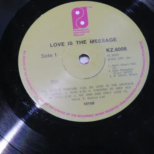 Vinyl Record LP 33 1/3 MFSB The Sound of Philadelphia KZ 6006 - 1973 USA Issue