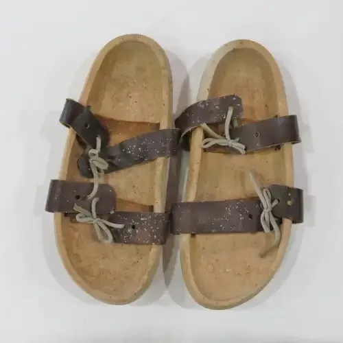Hand Carved wooden sandals with leather straps