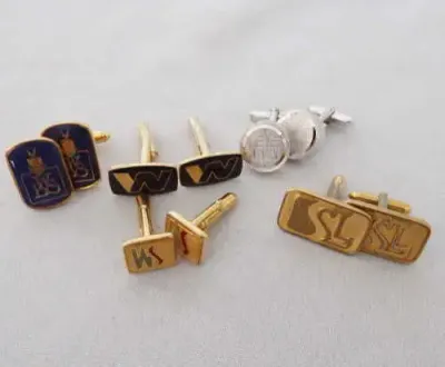 Lot of 5 pairs of cufflinks with logo`s