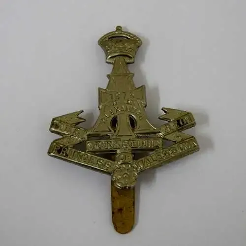 Alexandra Princess of Wales own Yorkshire regiment cap badge with slide