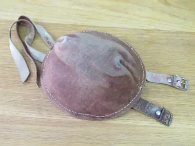 Vintage leather shooter elbow pad