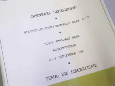 Seminaar materiaal oor Openbare Sedelikheid - September 1965 NG Kerk OVS