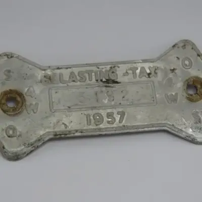 1957 Orange Freestate 4W tax tag - #3192