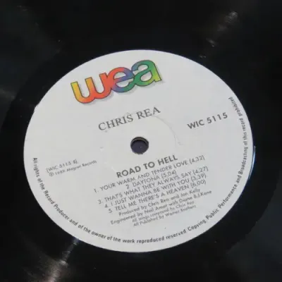 Vintage Music LP Vinyl 33 rpm Chris Rea The Road to Hell 1989 Magnet records WIC5115