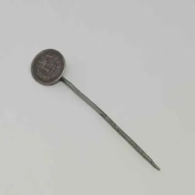 1835 British 1 1/2 pence silver stick pin