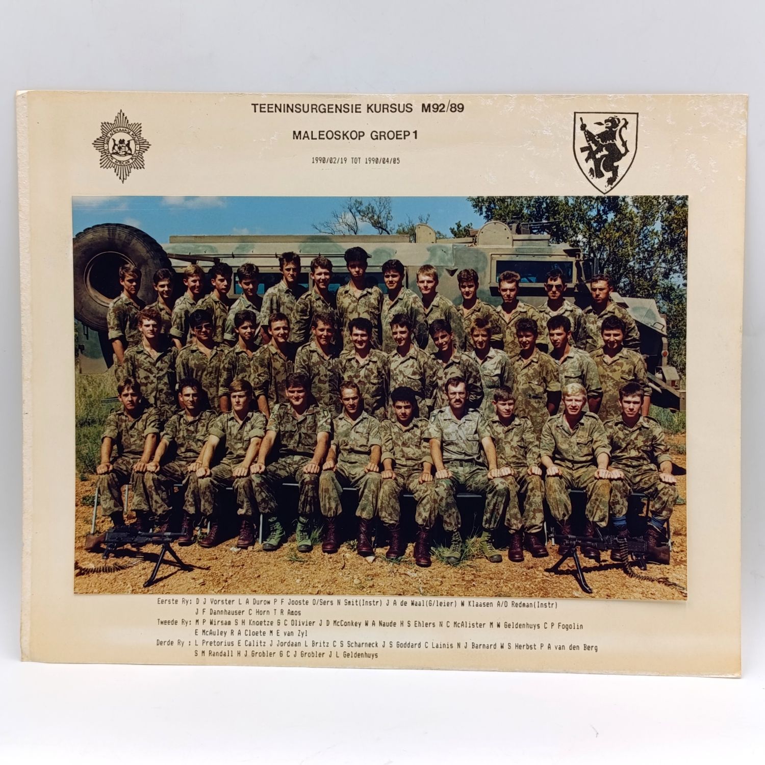 SA Police task force Maleoskop Groep 1 photo - Teeninsurgensie kursus M92/89