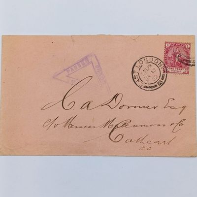 East London to Cathcart Boer War cover with Cape of Good Hope stamp cancelled 2 January 1902 - Passed by censor triangle