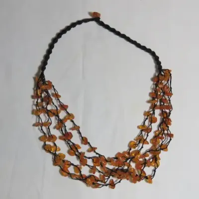 Vintage Amber multi string necklace