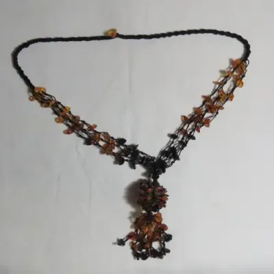 Vintage Amber multi string necklace