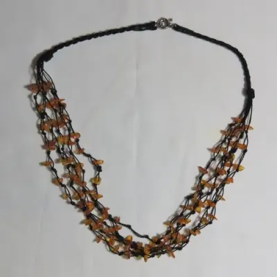 Vintage Amber multi string necklace