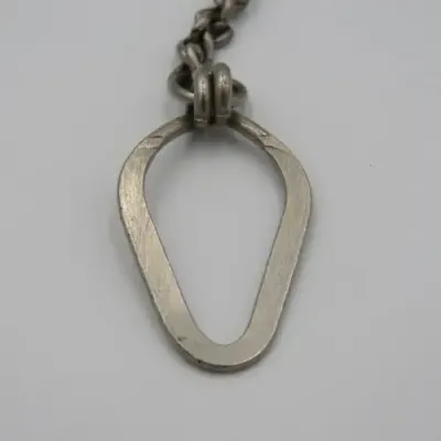 Vintage nickel plated fob chain - length 41cm