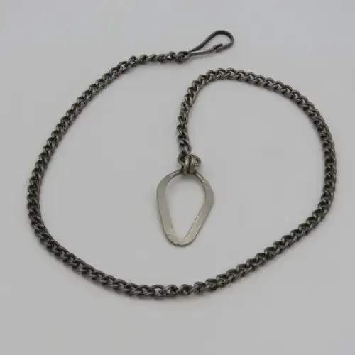 Vintage nickel plated fob chain - length 41cm