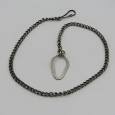 Vintage nickel plated fob chain - length 41cm