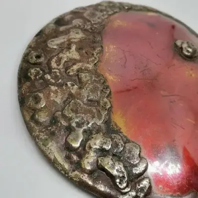Vintage enameled belt buckle