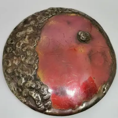 Vintage enameled belt buckle