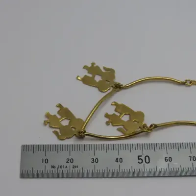 Vintage goldplated necklace with peanuts characters plus extra silver color necklace - Length 19 cm