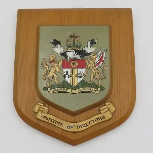 Vintage Institute of Directors coat of arms wall plaque