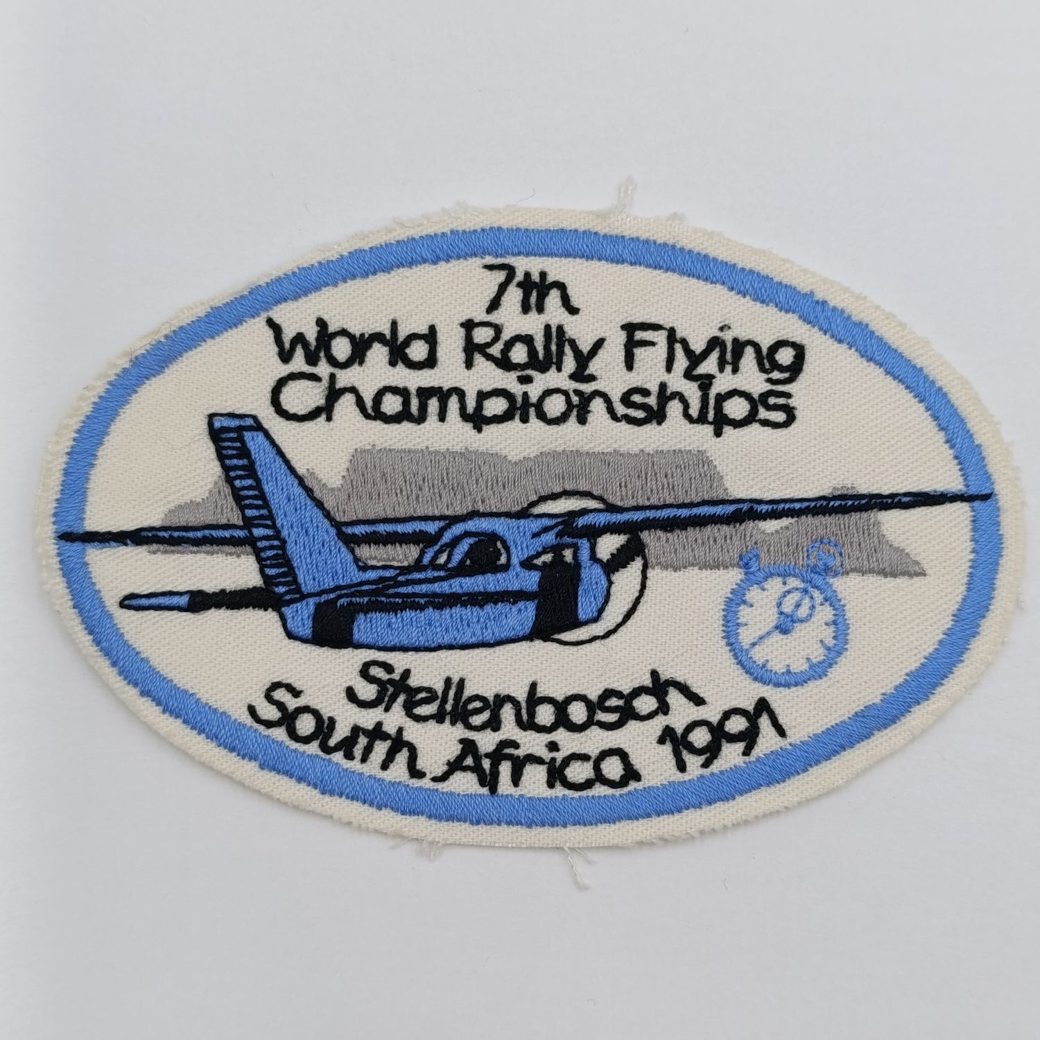 7th World Rally Flying Championships Stellenbosch 1991 cloth patch
