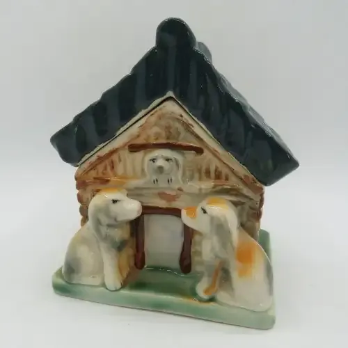 Vintage Kings Way dog house jam jar with lid