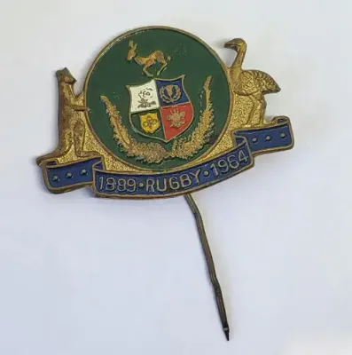 1964 Rugby commemorative pin badge - Springboks, Wallabies, Silver Ferns and Lions