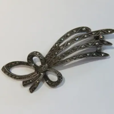 Sterling silver markasite brooch