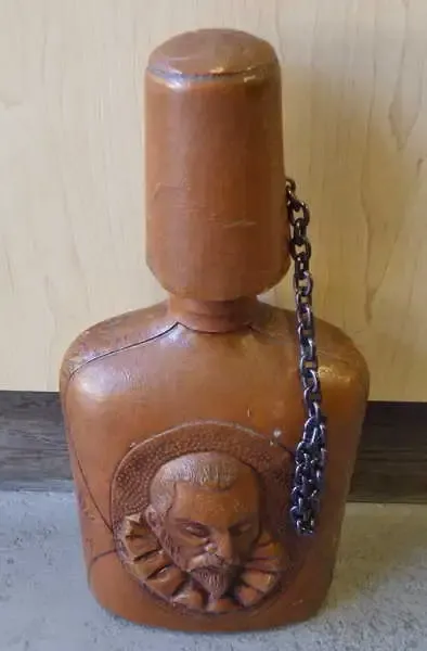 Custom made English leather clad liquor bottle