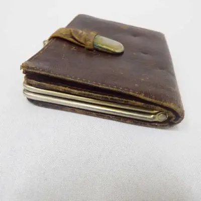 Antique leather purse