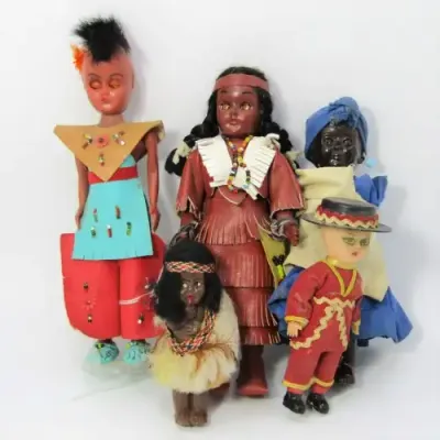 Lot of 5 vintage dolls