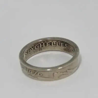 Ring made from 1976 Seychelles coin - Size U 1/2