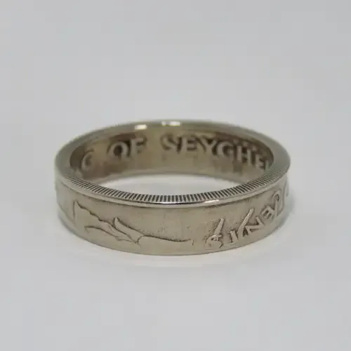 Ring made from 1976 Seychelles coin - Size U 1/2