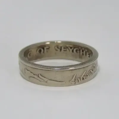 Ring made from 1976 Seychelles coin - Size U 1/2