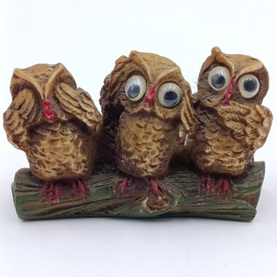 See no evil, hear no evil, speak no evil owl figurine