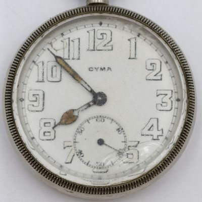 Vintage Cyma pocket watch with Nickel case - working