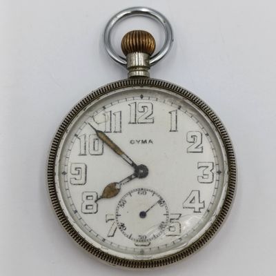 Vintage Cyma pocket watch with Nickel case - working
