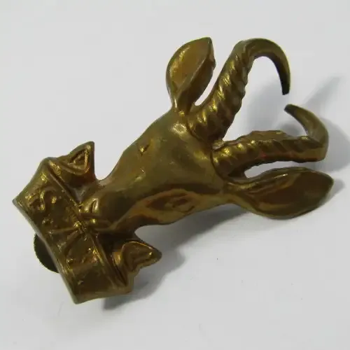 SA Infantry brass peak cap badge