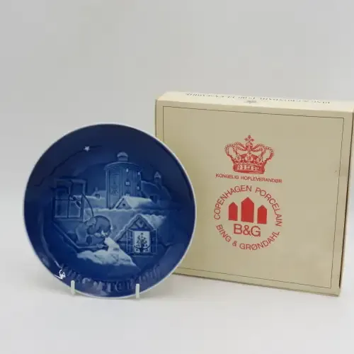 Biny &amp; Grondahl 1977 Copenhagen Christmas plate in box