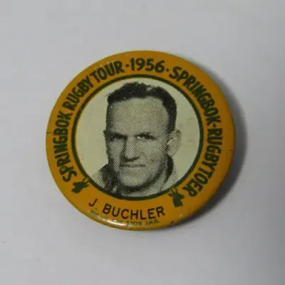 1956 Springbok Rugby tour Johnny Buchler tinnie badge
