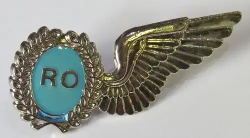 SA Air Force Radio Operator wing breast badge - Silver type