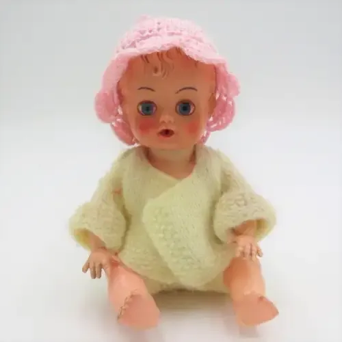 Vintage Blue box plastic baby doll