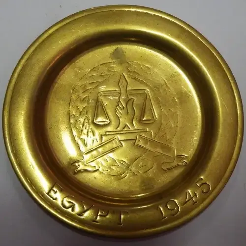 WW2 SA Corps of military Police Egypt 1945 brass engraved ashtray
