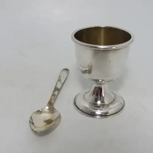 Vintage silverplated Christening cup and spoon