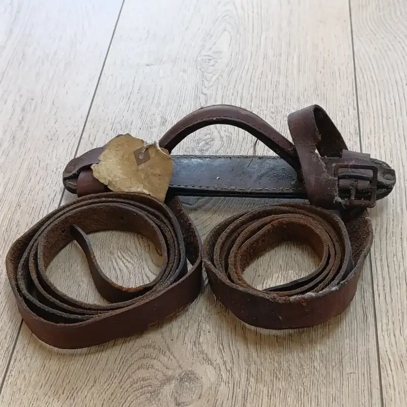 Vintage leather luggage straps