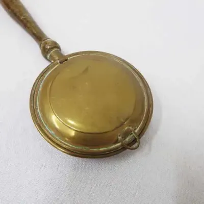 Vintage brass doll house bed warmer