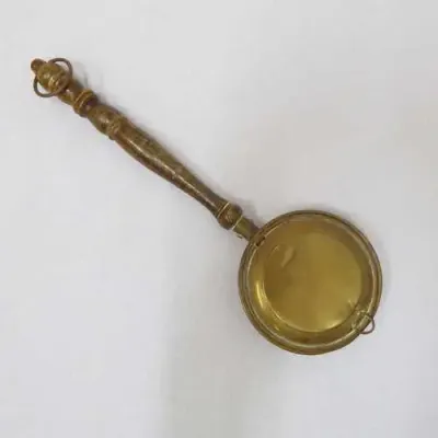 Vintage brass doll house bed warmer
