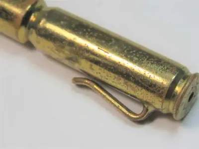 Vintage trench art pen made of bullet casings