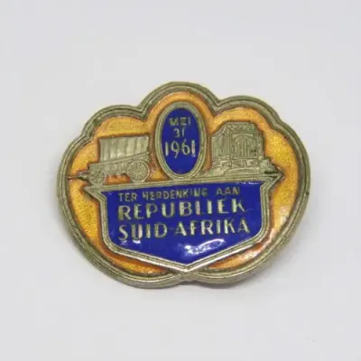 1961 Ter Herdenking aan Republiek Suid-Afrika lapel pin badge - RD 75/1961