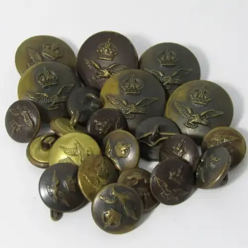 Large lot of Royal Air Force buttons