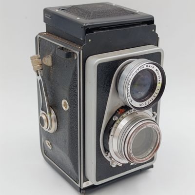 Rollop lippische camerafabric camera in original leather case - excellent condition