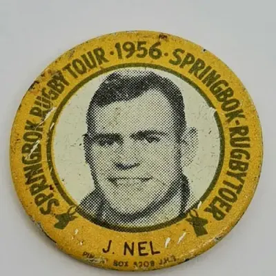 1956 Springbok Rugby tour Jeremy Nel tinnie badge
